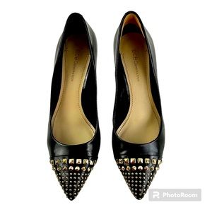 BCBGeneration women's heels shoes Black- Gold Studded Pumps Size 8M/38